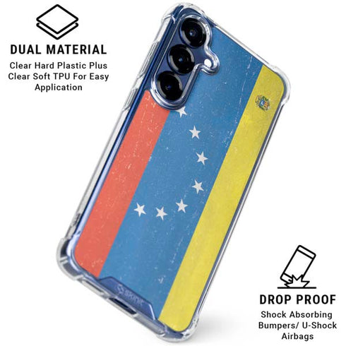 Venezuela Flag Distressed Galaxy S25 Clear Case